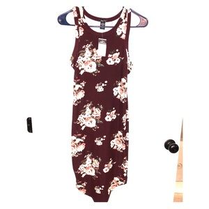 Burgundy floral dress